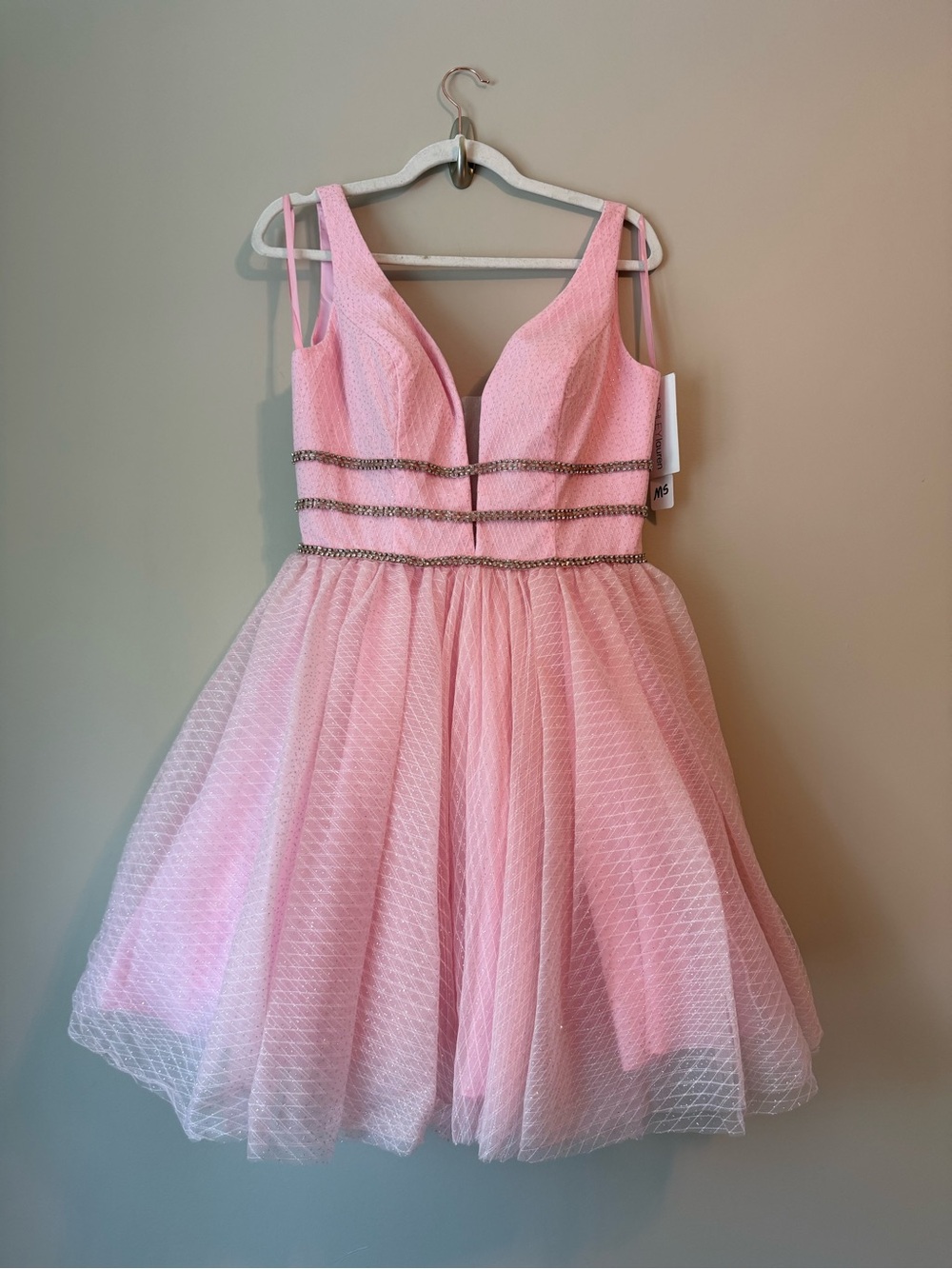 Ashley Lauren Style 4180 Pink Rhinestone Fit & Flare Party Dress Sz 12 NWT